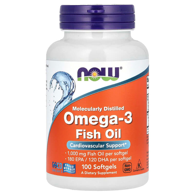 Jual Vitamin Suplemen Omega 3 1000 mg fish oil 180 EPA 120 DHA Now 100 ...