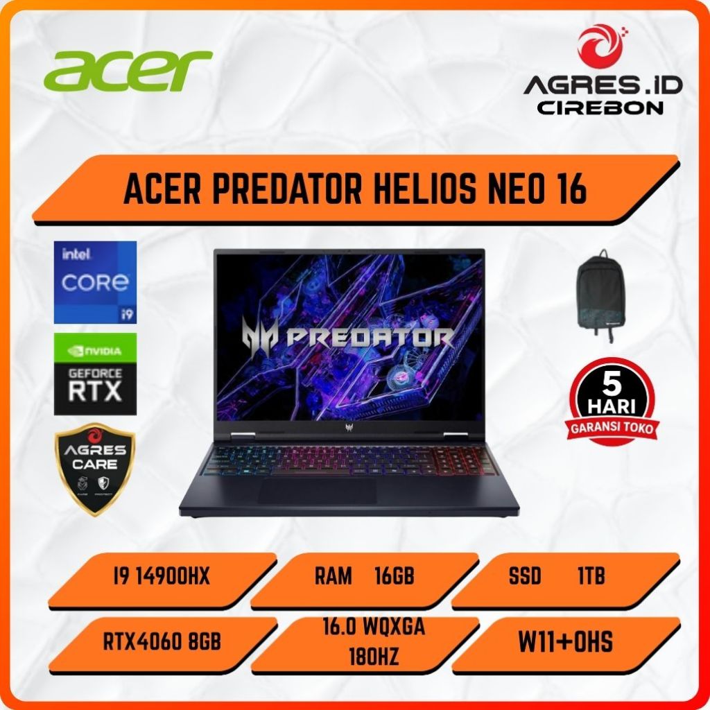 Jual ACER PREDATOR HELIOS NEO 16 I9 14900HX RTX4060 8GB/ 16GB 1TB/512GB ...