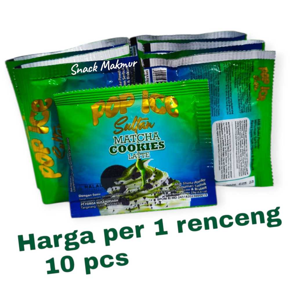 Jual POP ICE SULTAN POP ICE RASA MATCHA COOKIES LATTE MINUMAN VIRAL POP ...