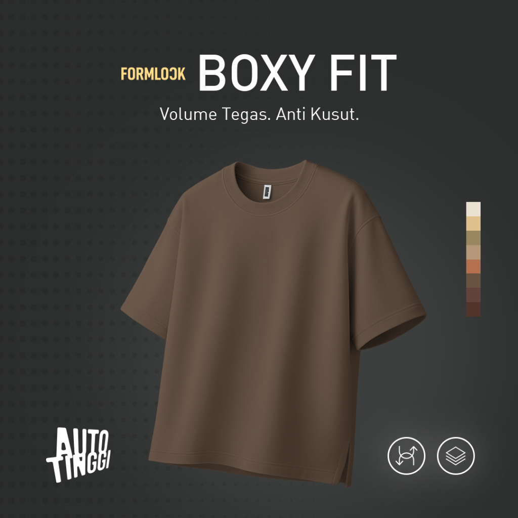 Jual No Void Minds FORMLOCK Boxy T - Shirt | Brown Shades | Wood ...