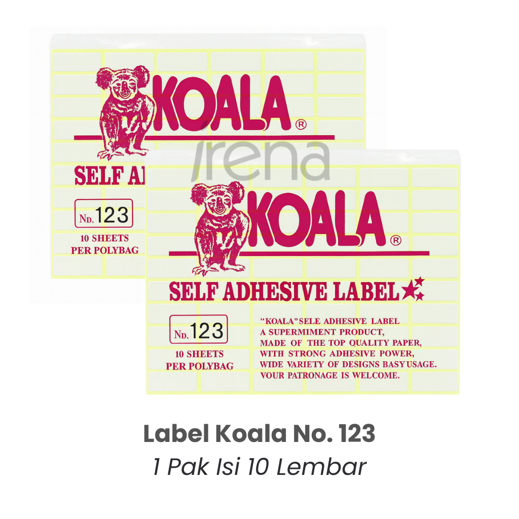 Jual KOALA Label No. 123 uk. 12 x 30 mm (Persegi Panjang) | Shopee ...