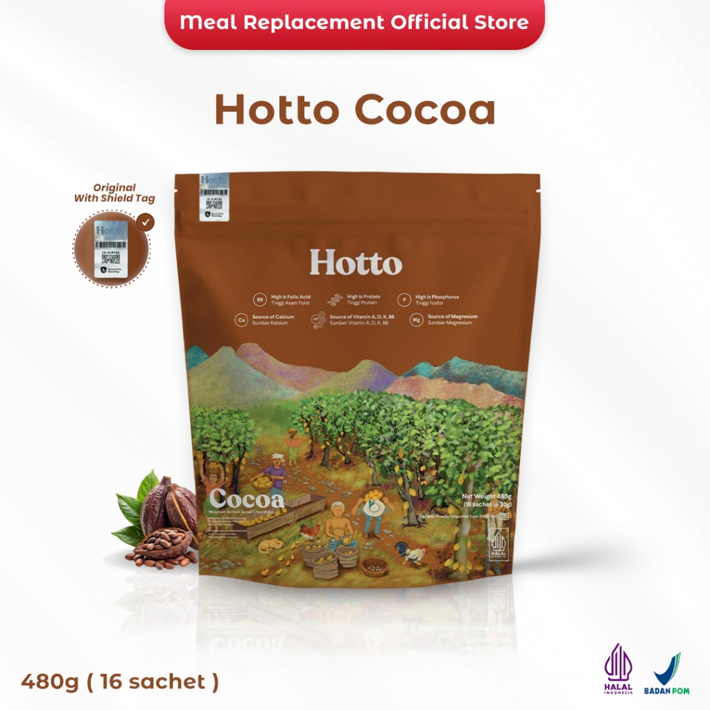 Jual HOTTO - Hotto Cocoa Multigrain with Dark Cacao 1 Pouch Extrah ...
