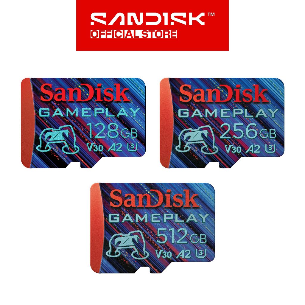 SANDISK microSDXC Card GamePlay 128GB / 256GB / 512GB A2 U3 For Mobile Gaming 4K (Up to 190MB/s) - Extreme Series