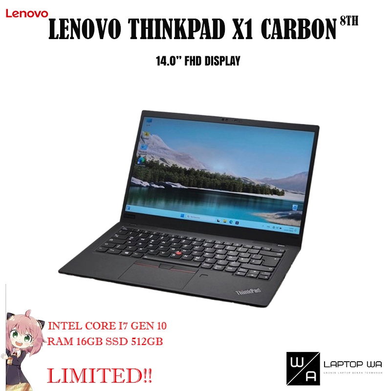 Jual LENOVO Thinkpad X1 Carbon 8th Core I7 Gen 10 RAM 16GB SSD