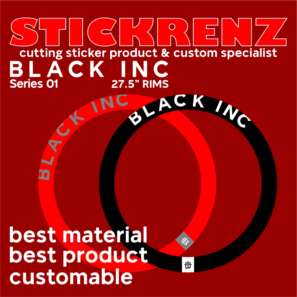 Jual Cutting Sticker Velg Rims Sepeda Black Inc 01 Custom | Shopee ...
