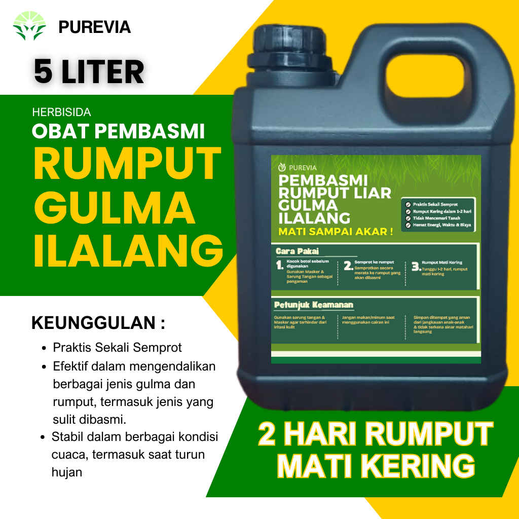 Jual 5 LITER Obat Pembasmi Rumput Liar Siap Pakai | Obat Rumput ...
