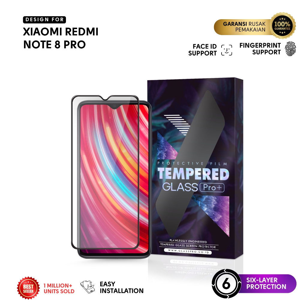 Jual Glass Pro Tempered Glass Xiaomi Redmi Note 8 Pro - Full Cover Anti ...