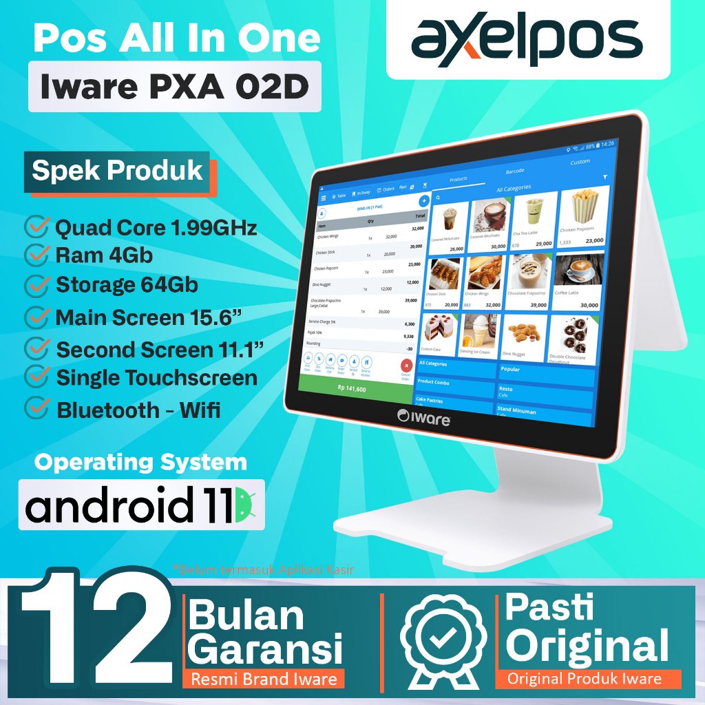 Jual Pos All In One Android Iware Quad Core Ram 4GB / Rom 64GB Dual ...