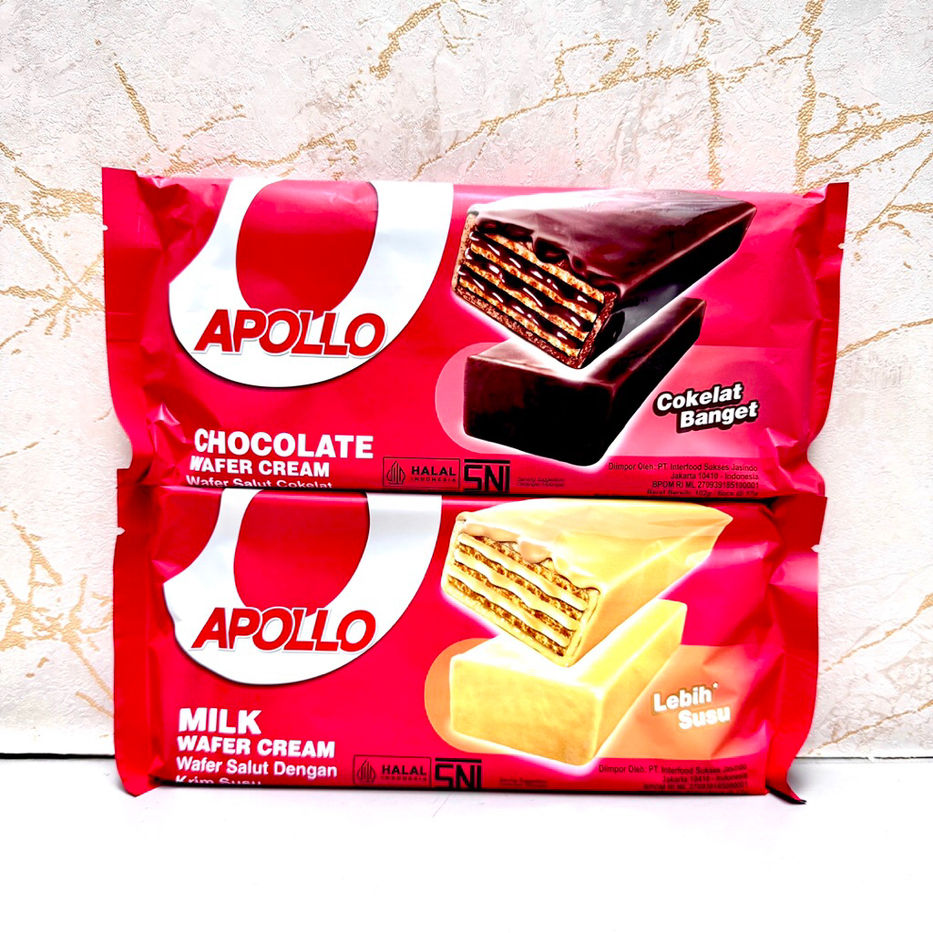 Jual Apollo Wafer Cream Milk Chocolate Biskuit Coklat Susu 102gr ...