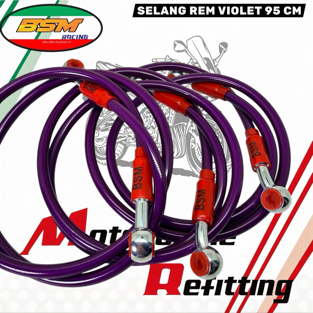 Jual SELANG REM SLANG REM DEPAN 95CM VARIASI NEW COLOUR UNGU LIMITED ...