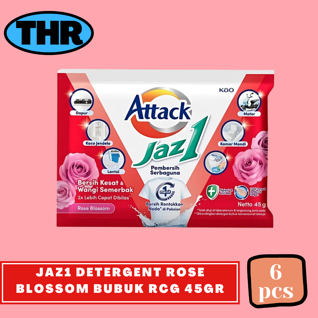 Jual Attack Jaz1 Detergen Bubuk 45gr 1 Renceng isi 6pcs (sachet ...