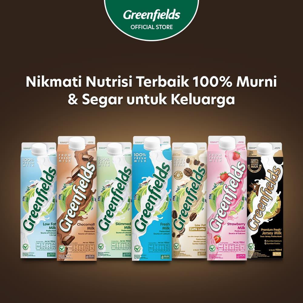 Jual Greenfields Fresh Milk All Varian 950ml | Shopee Indonesia