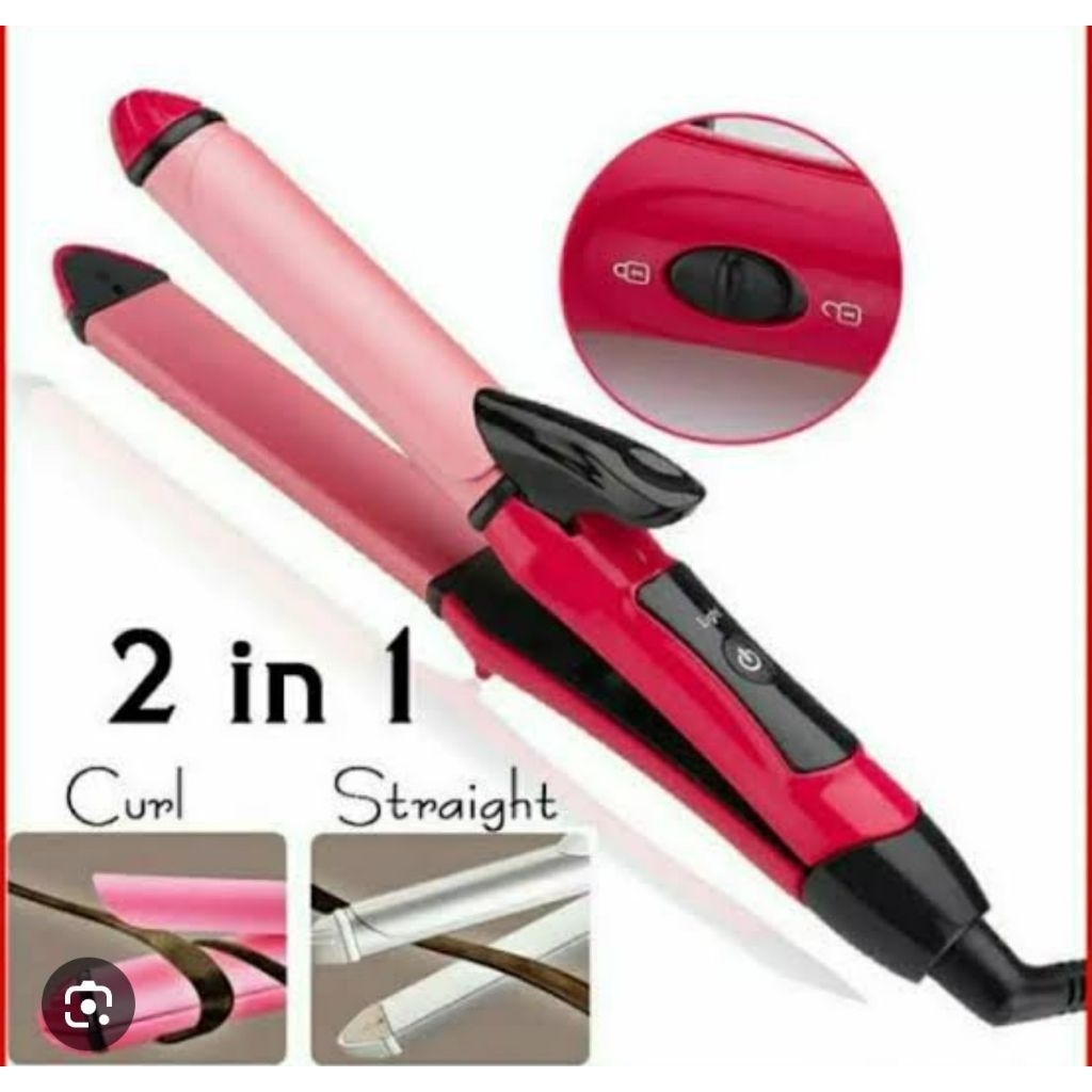 Jual CATOK RAMBUT 2 IN 1 CURLY AND STRAIGHTENER | Shopee Indonesia