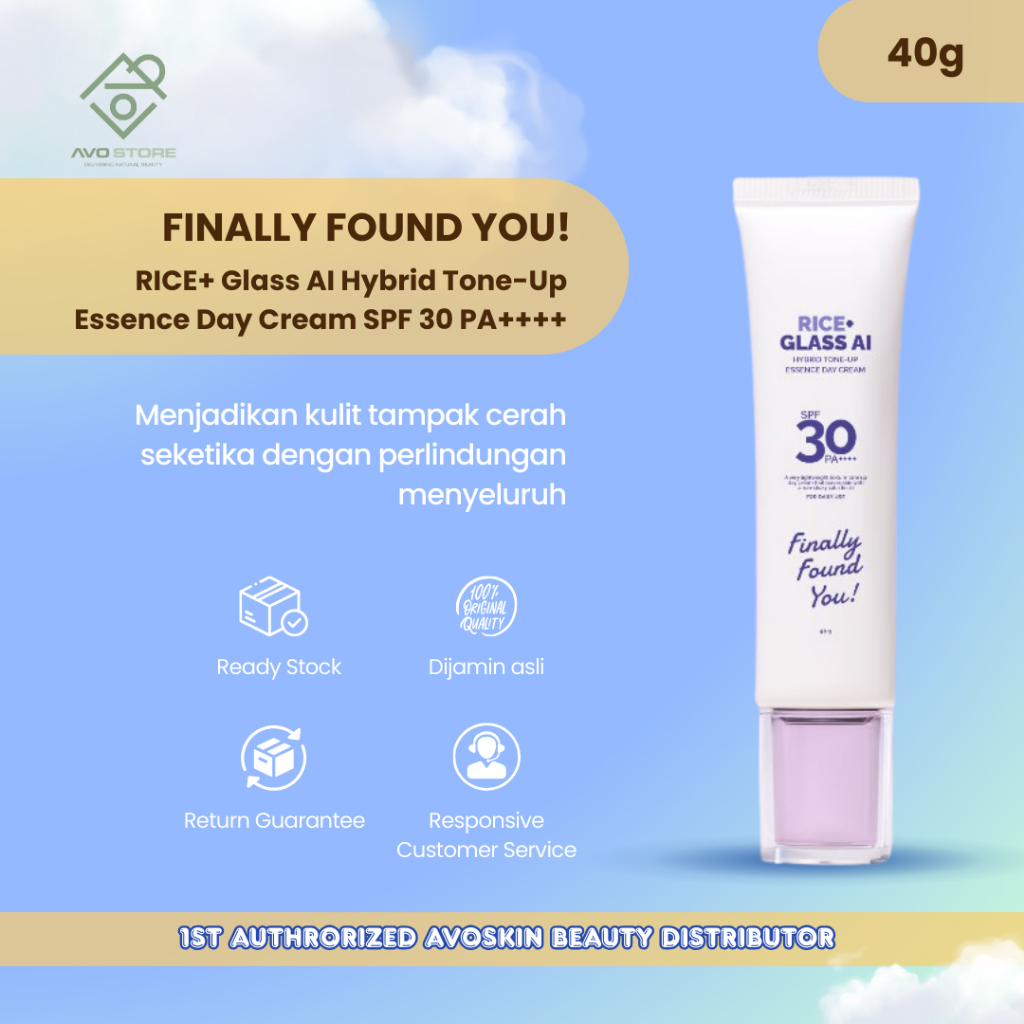 Jual [NEW] Finally Found You! RICE+ Glass AI Hybrid Tone-Up Essence Day ...