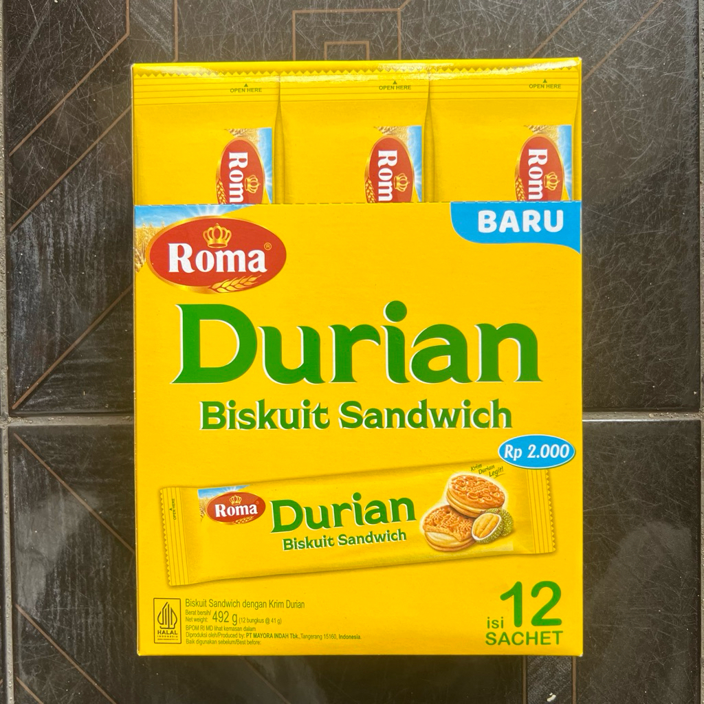 Jual Roma Durian Biskuit Sandwich 1 Box 12 Pcs | Shopee Indonesia