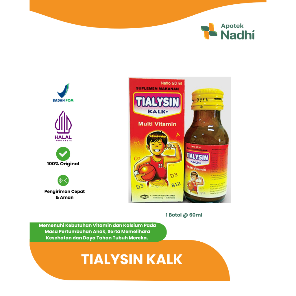 Jual Tialysin Kalk Syrup 60 Ml Untuk Pertumbuhan Anak | Shopee Indonesia