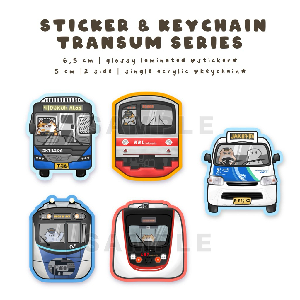 Jual (READY) Transum Glossy Sticker Tije KRL MRT LRT Transportasi Umum ...