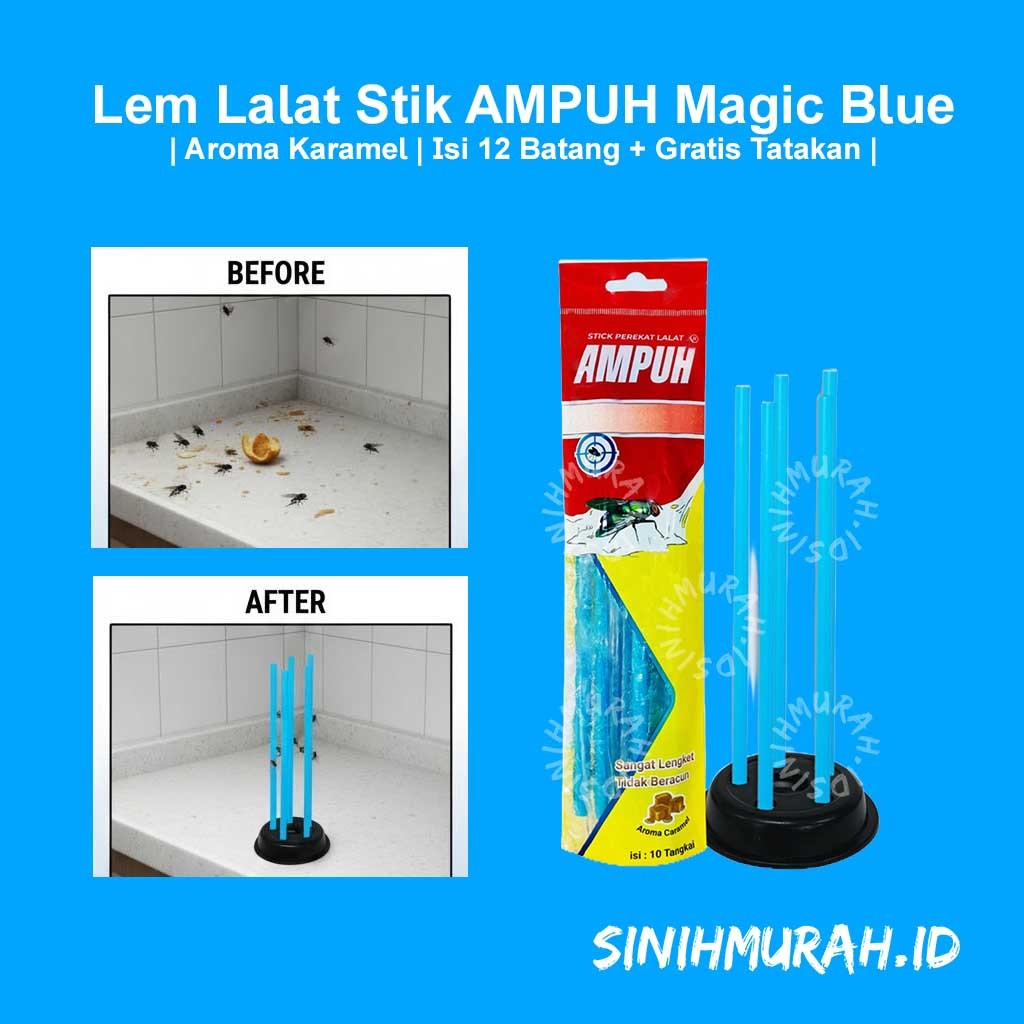 Jual Lem Lalat Stik AMPUH Magic Blue | Aroma Karamel | Isi 12 Batang ...