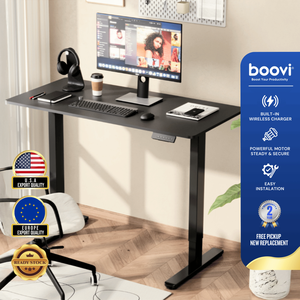 Jual Boovi Meja Kerja Elektrik Dual Motor Adjustable Standing Desk Meja ...