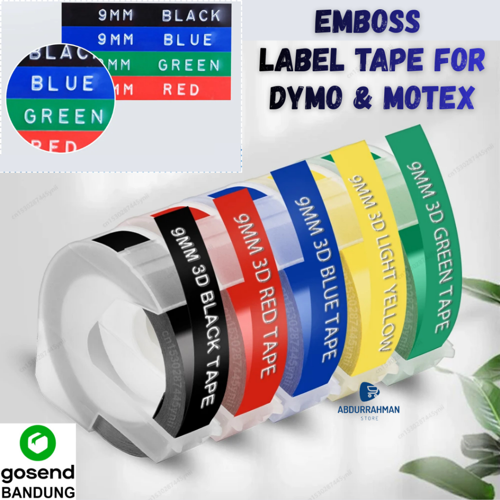 Jual Emboss Embossing Label Refill Tape for Dymo & Motex Printer Pita ...