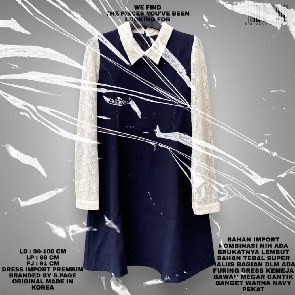 Jual FLASMA/S.PAGE ORIGINAL KOREAN DRESS PREMIUM/2TONE DRESS KOREAN ...