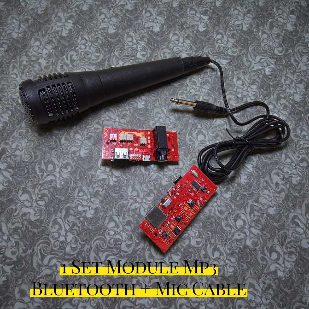 Jual SET MODUL MODULE MUSIK BOX MP3 PLAYER BLUETOOTH 5V MIC + MIC CABLE ...