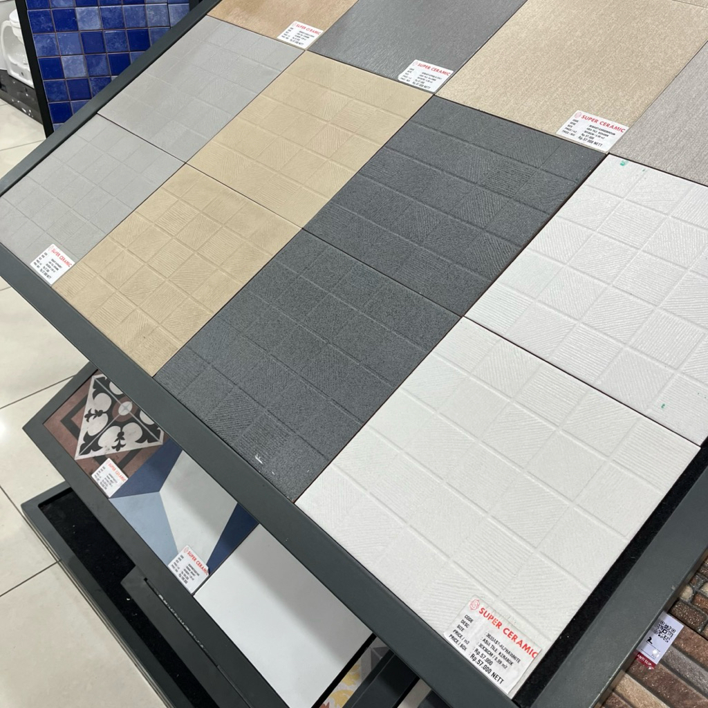 Jual ASIA TILE 30x30 Keramik Kasar Kamar Mandi - Alpha White / Alpha ...