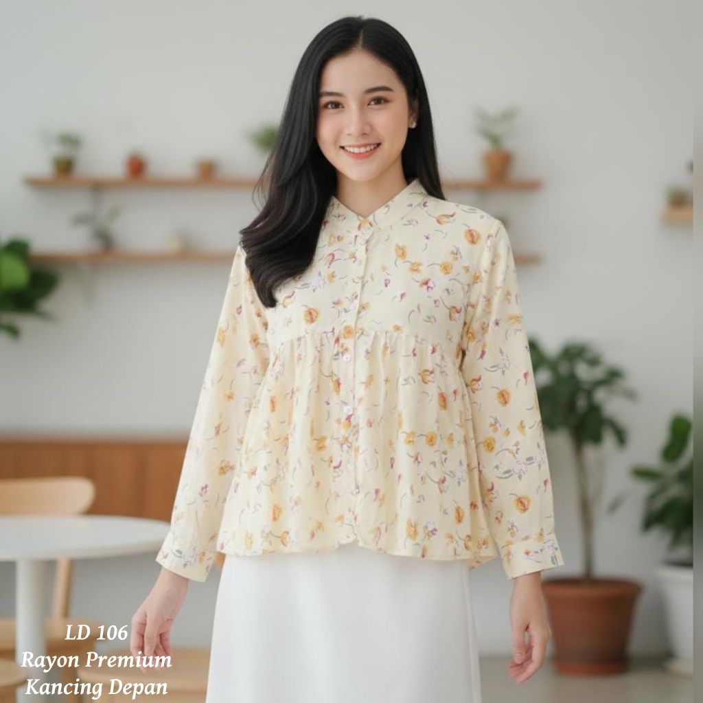 forest daisy blouse riette fil leday Jual Blouse atasan Blouse