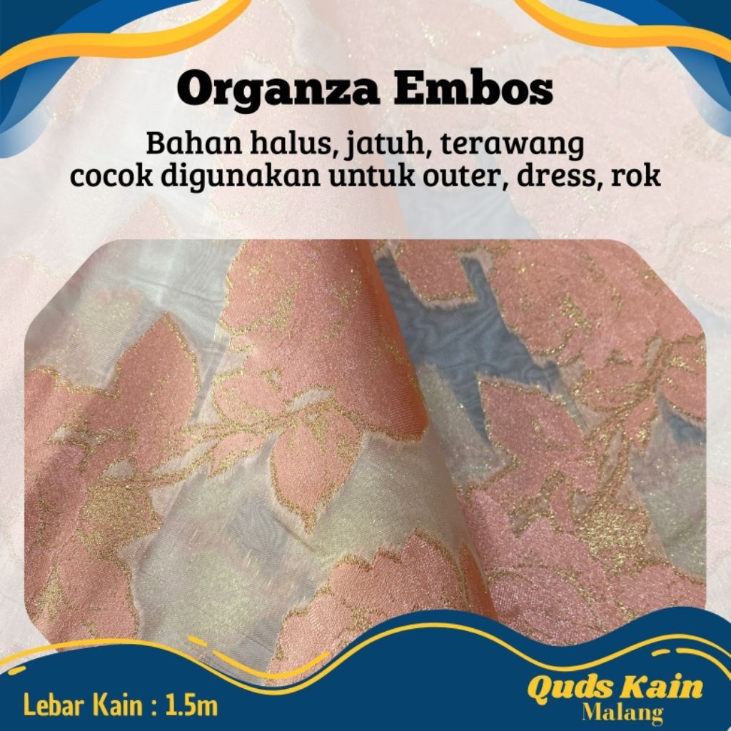 Jual Kain Organza Emboss Motif Bunga | Shopee Indonesia