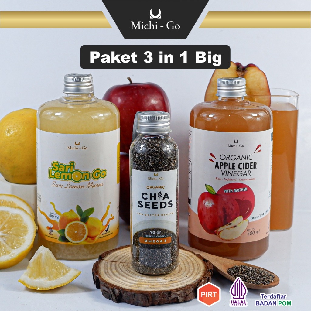 Jual MICHIGO - Paket Sehat Diet Hemat 3in1 - Sari Lemon 500ml, Cuka ...