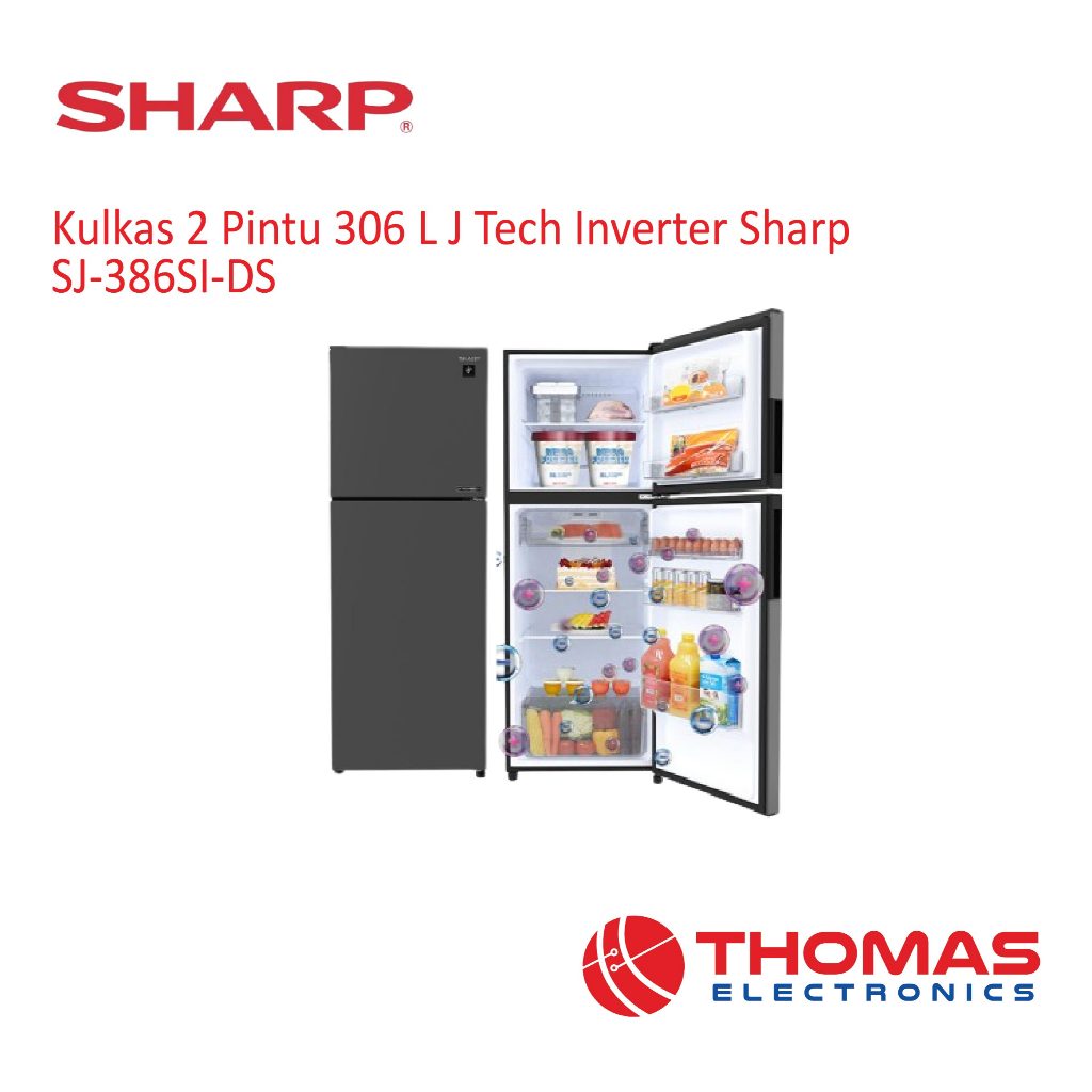 Jual Kulkas 2 Pintu Mega Freezer 306 Liter SHARP SJ386SIDS 386SIDS SJ ...