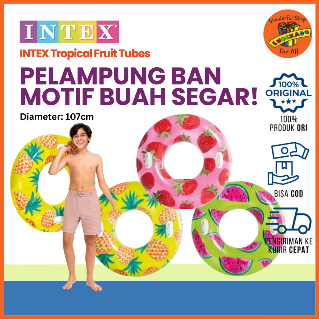 Jual INTEX Tropical Fruit Tubes 56261 107cm | Pelampung Ban | Shopee ...