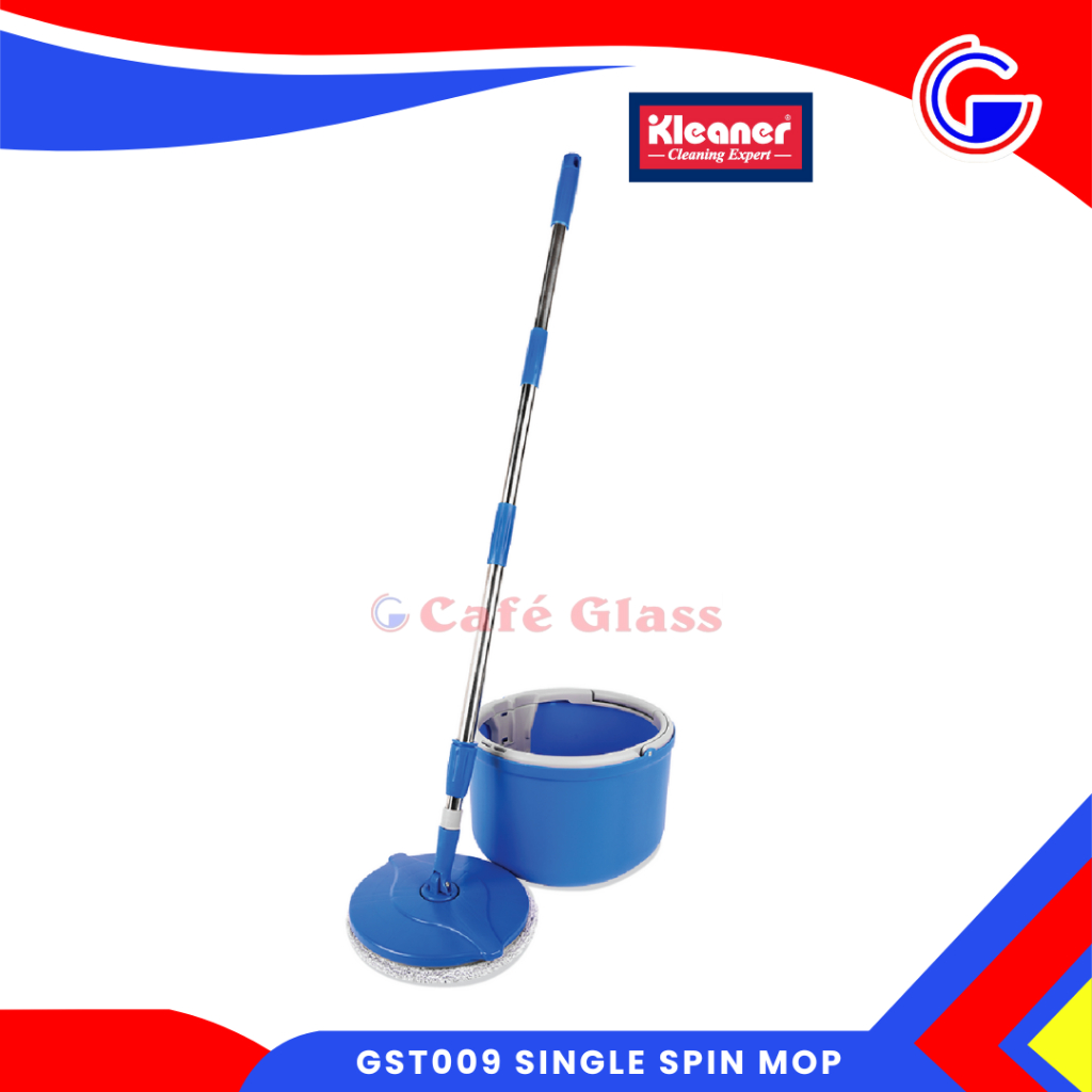 Kleaner Single Spin Mop + Ember Putar 4L - Pel Microfiber - Alat Pembersih Lantai Gst009 Kleaner