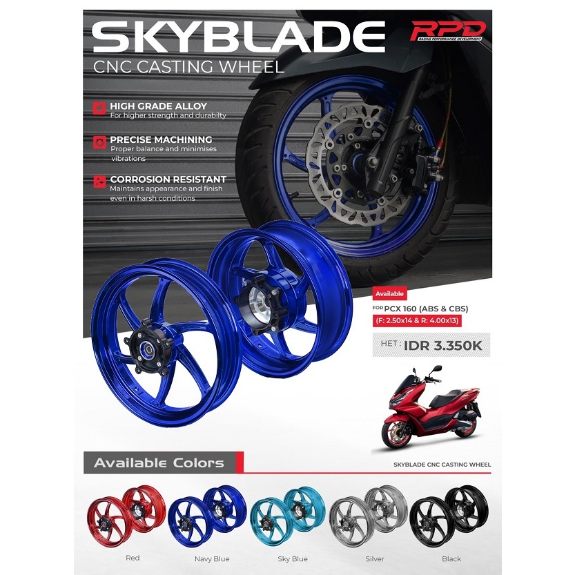 Jual Velg RPD CNC Casting Wheel Set Skyblade For PCX 160 (Front: 2 ...