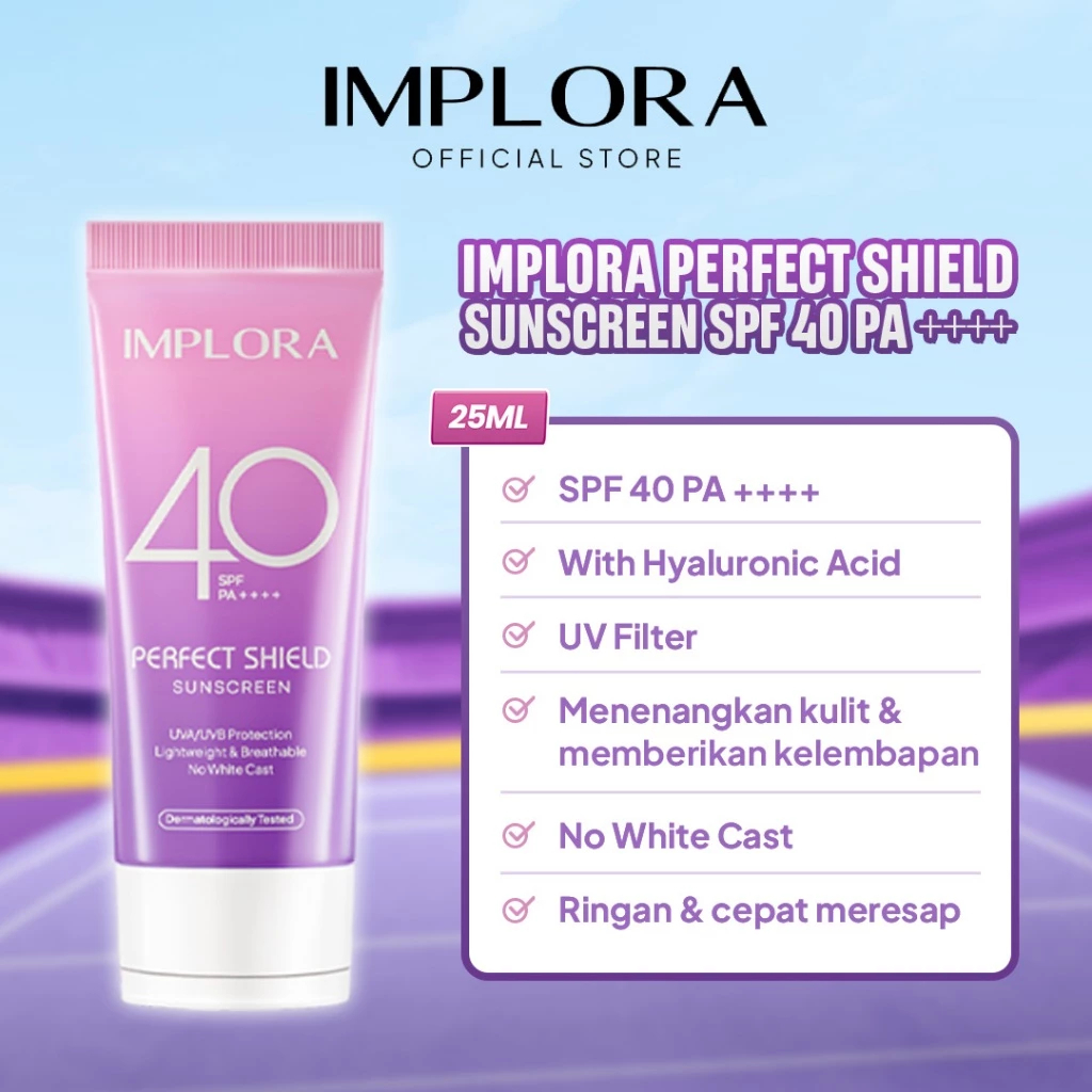 Jual Implora Perfect Shield Gel Sunscreen SPF 30 PA+++ 50ml | Merah ...