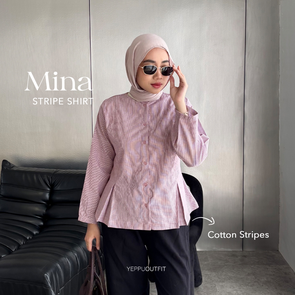 YEPPUOUTFIT - Mina Stripe Shirt | Kemeja Stripe Wanita Long…