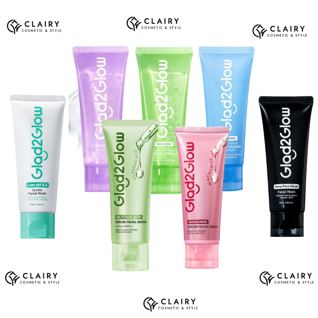 Jual -CLAIRY- GLAD2GLOW FACIAL WASH 100ml | 70ml | Shopee Indonesia