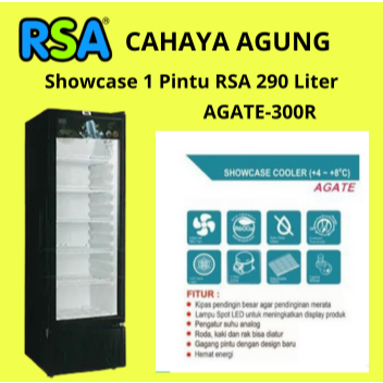 Jual Showcase 1 Pintu RSA 290 Liter Display Cooler AGATE-300R | Shopee ...