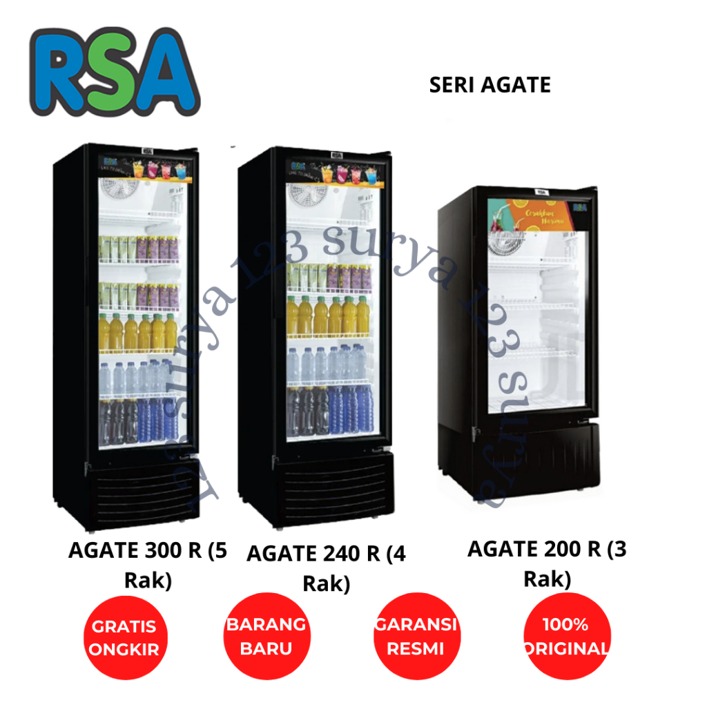 Jual RSA SHOWCASE COOLER DISPLAY AGATE 200R/ AGATE 240R/ AGATE 300R ...