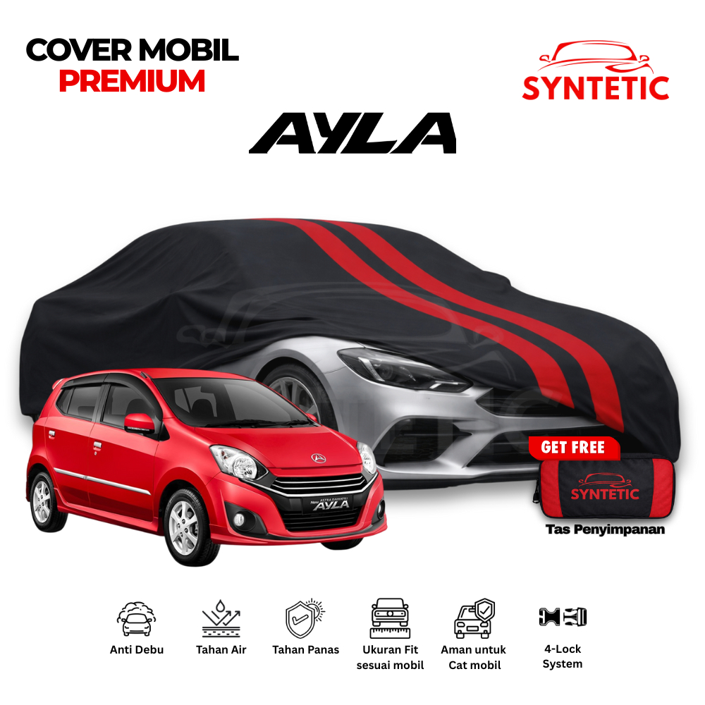 Synthetic | Car Body Cover Premium Agya Ayla 2023-2025 – Sarung Mobil Waterproof & Anti Panas Outdoor Indoor