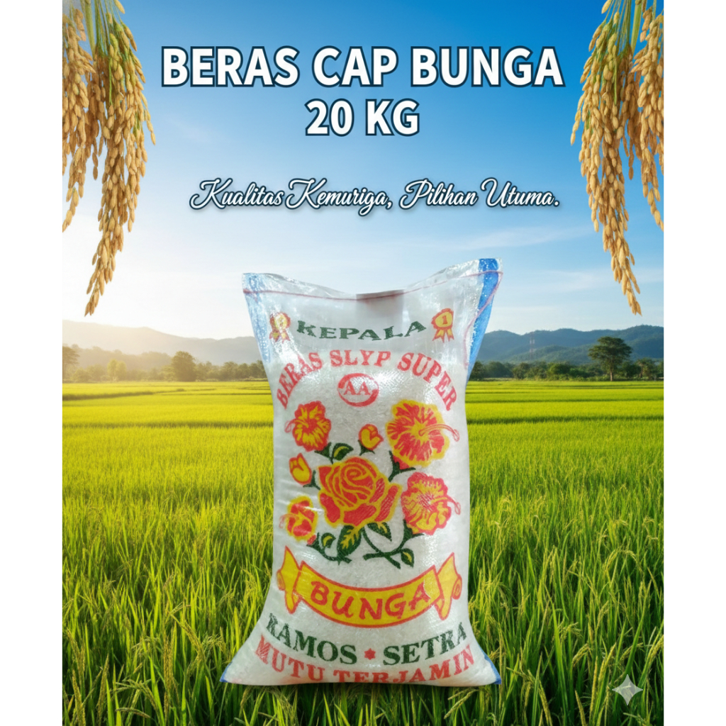 Jual Beras Cap Bunga Cap Kembang 20 Kg | Shopee Indonesia