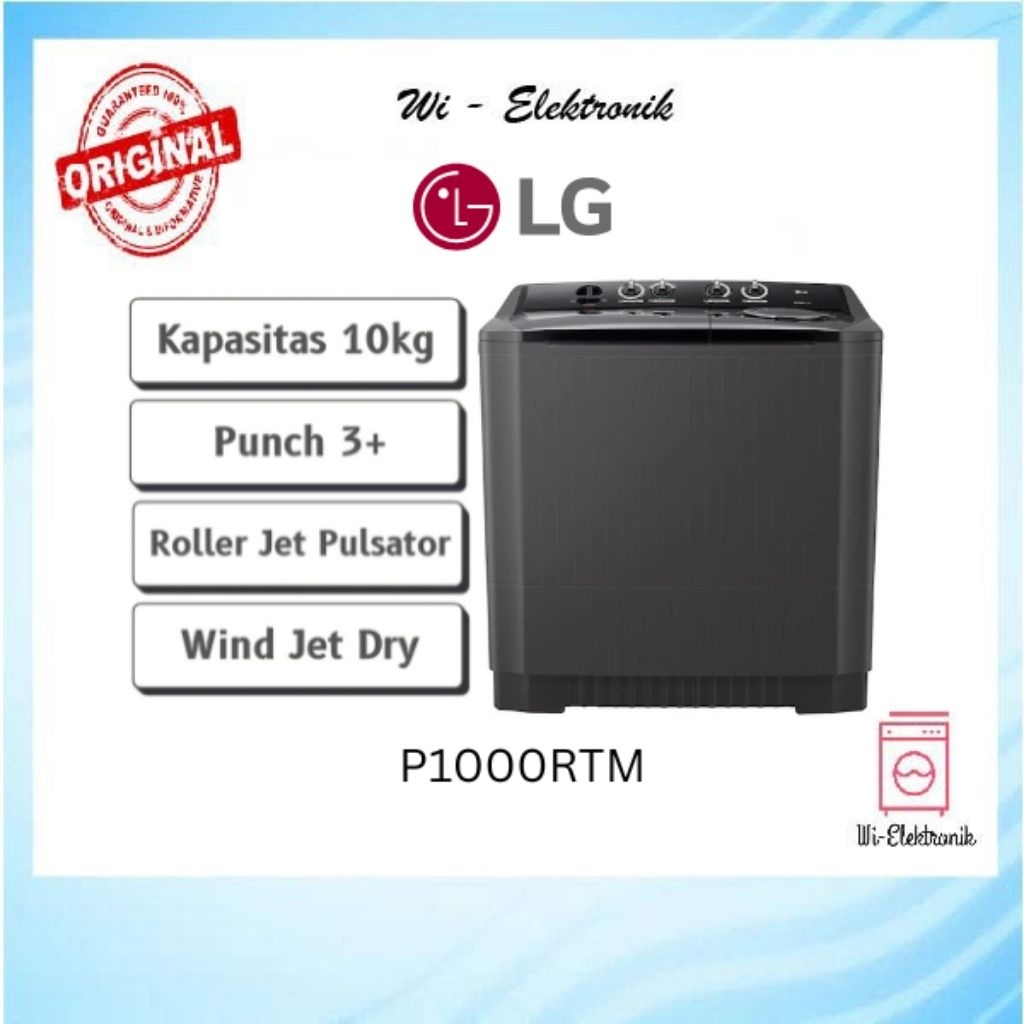 Jual Mesin Cuci 2 Tabung 10 kg LG P1000RTM 2tabung 10kg P 1000 RTM ...