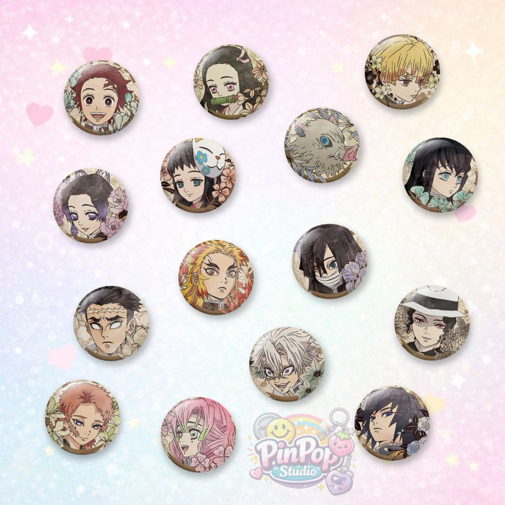 Jual Pin Button Anime Demon Slayer Kimetsu no Yaiba Lucu & Estetik ...