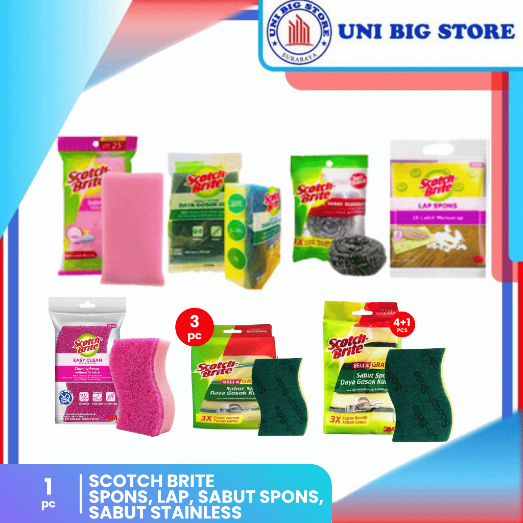 Jual Scotch Brite Sabut Spon 3M T36-N - Sabut Jaring ID-60 Sponge Cuci ...