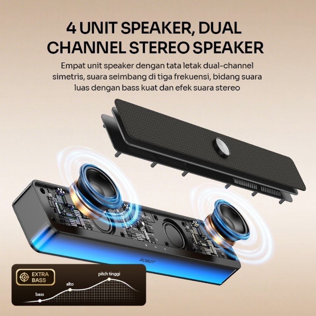 Jual ROBOT RB280 Soundbar Powerful Super Bass 20W Speaker Bluetooth 6.0 ...