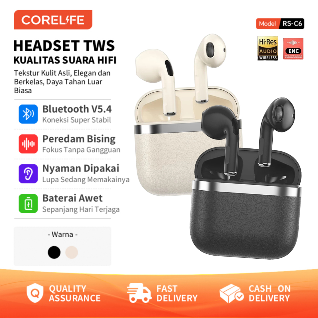 Jual CORELIFE TWS Bluetooth5.4 Earphones 9D Hi-Fi Sound Quality Noise ...