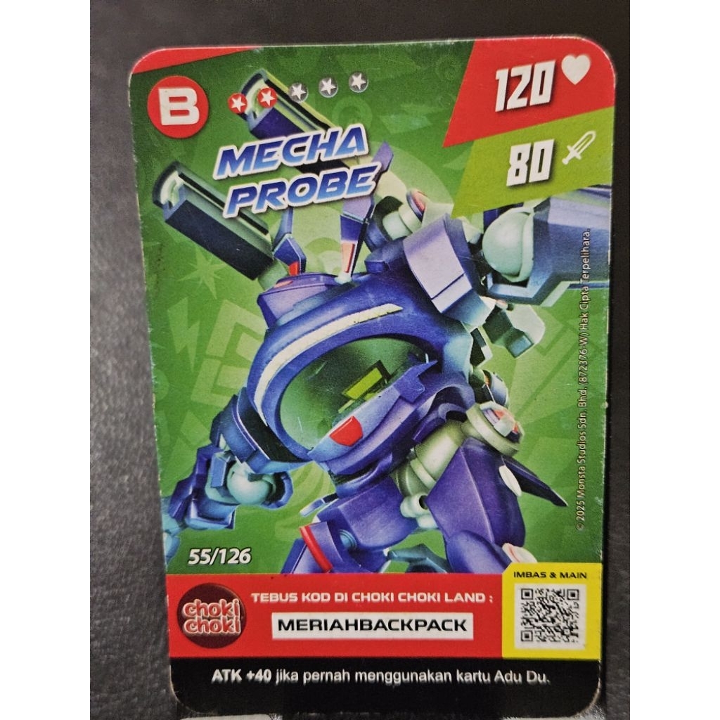 Jual Kartu Choki Choki Boboiboy Mecha Probe Limited Edition | Shopee ...