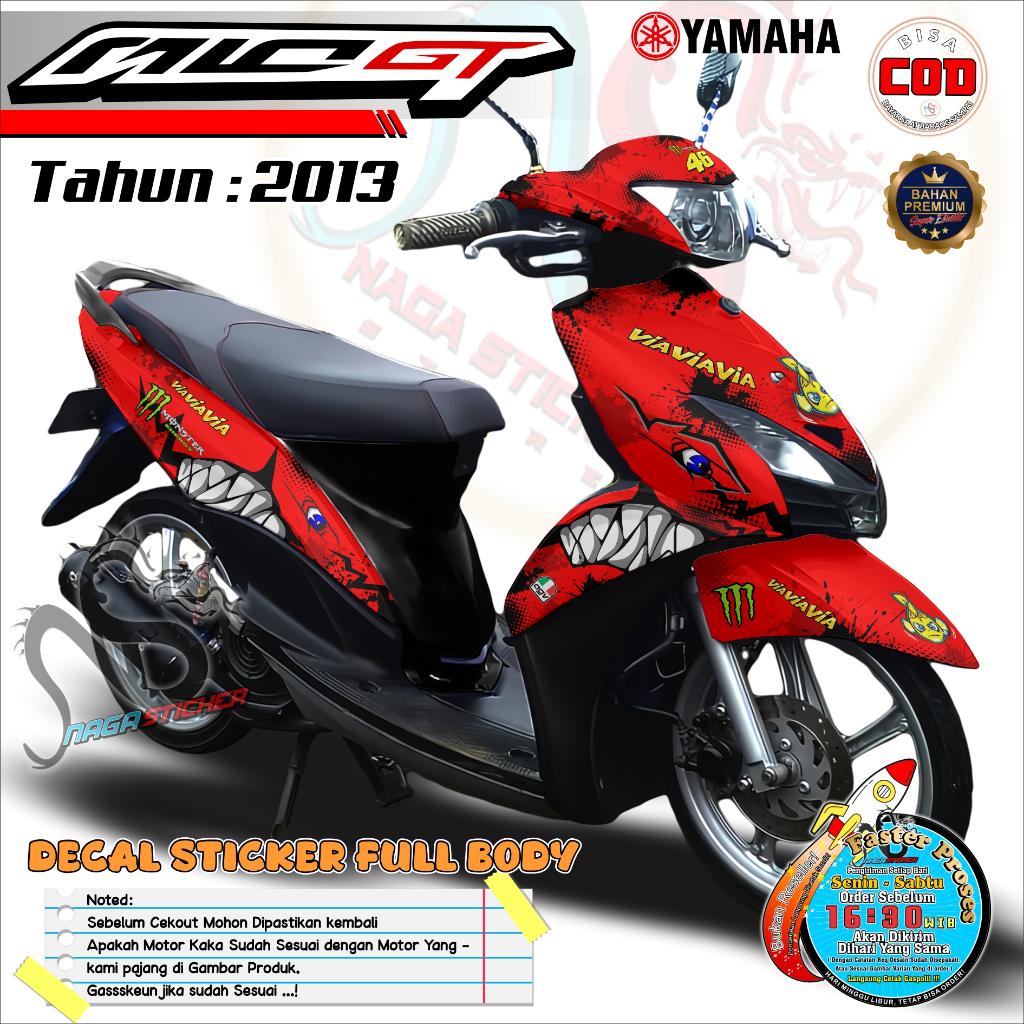 Jual Decal Sticker Full Body Yamaha Mio GT 2013 Variasi VIA VIA NS90007 ...