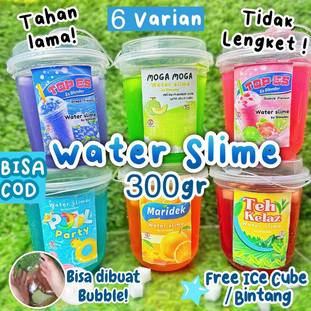 Jual [PROMO] WATER SLIME 300GR BY SLIMEDAY || WATER SLIME || MAINAN ...
