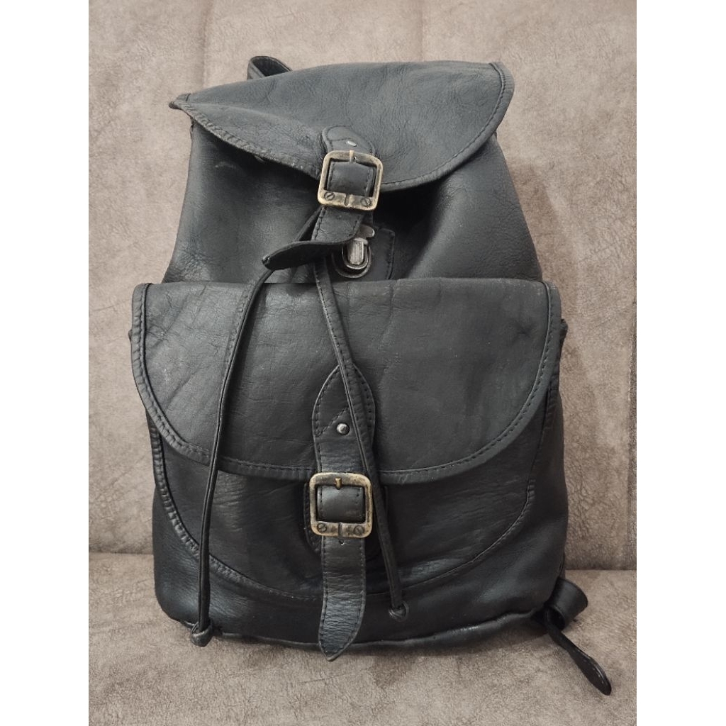 Jual Ransel Serut kulit Asli | Shopee Indonesia
